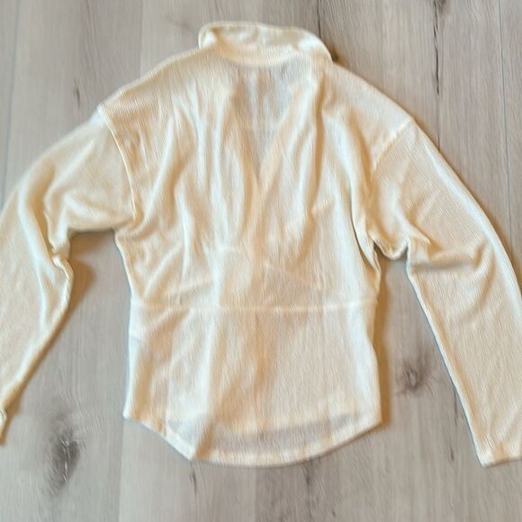 Madewell Twist-Front Long-Sleeve Top Small Lighthouse Color Nwt - Picture 8 of 8